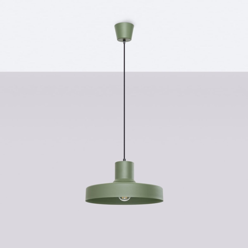Lámpara colgante BILO 1xE27/15W/230V diá. 35 cm verde
