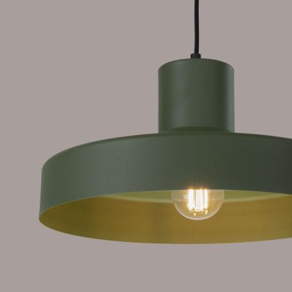 Lámpara colgante BILO 1xE27/15W/230V diá. 35 cm verde
