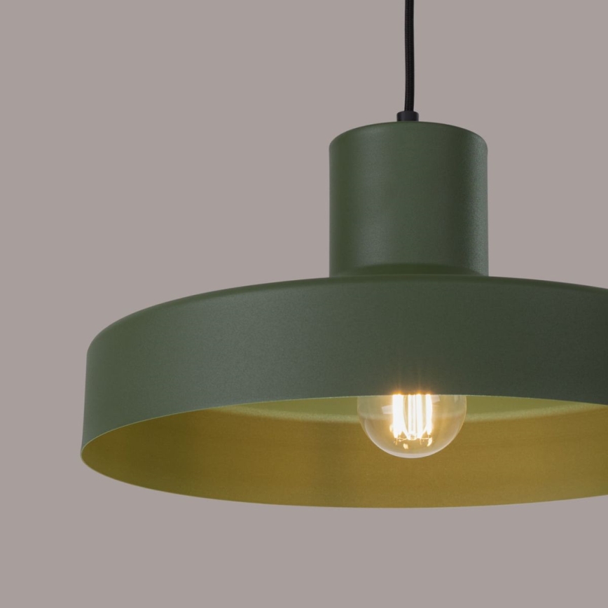 Lámpara colgante BILO 1xE27/15W/230V diá. 35 cm verde