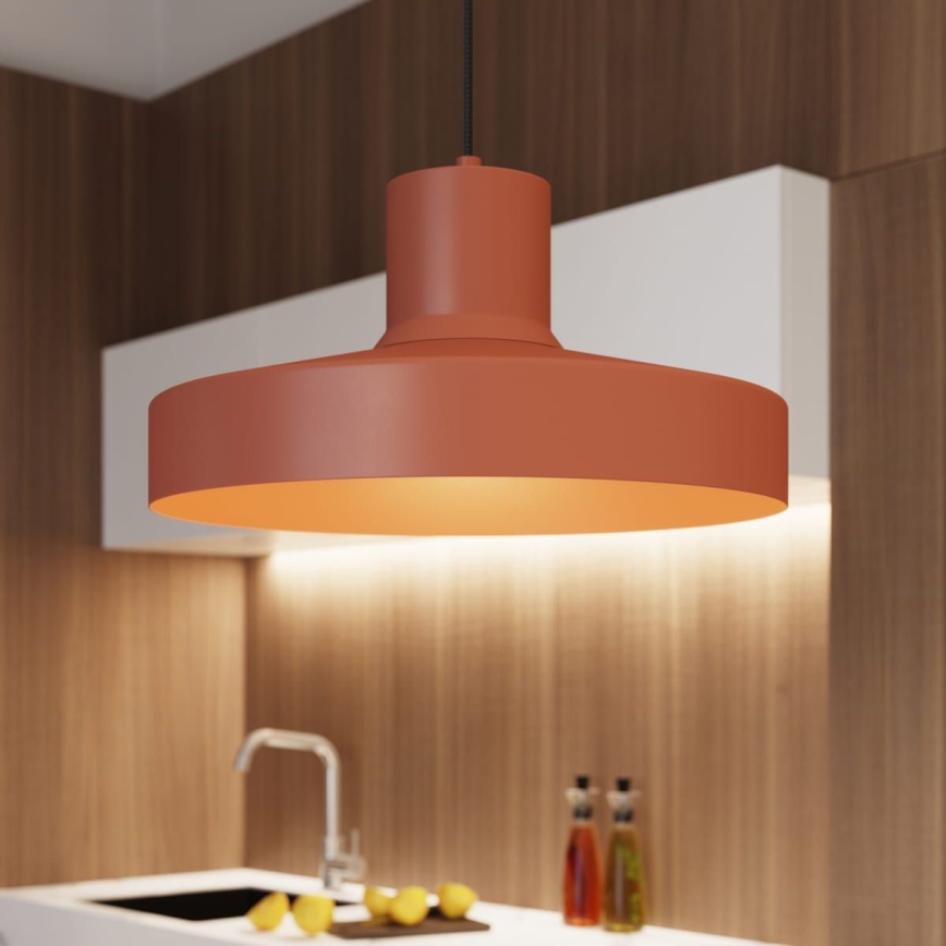 Lámpara colgante BILO 1xE27/15W/230V diá. 35 cm naranja