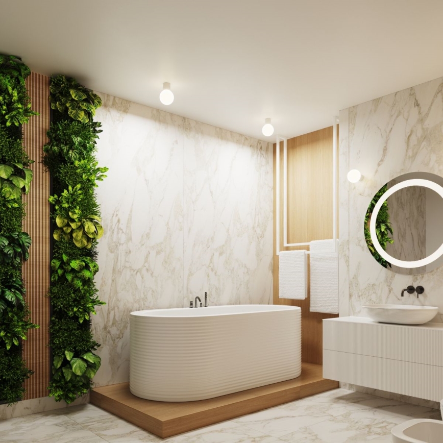Plafón de baño HALO 1xG9/8W/230V diá. 12 cm IP44 blanco