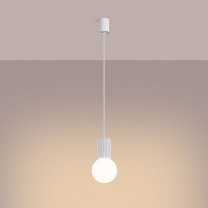 Lámpara colgante HALO 1xG9/8W/230V diá. 12 cm blanco