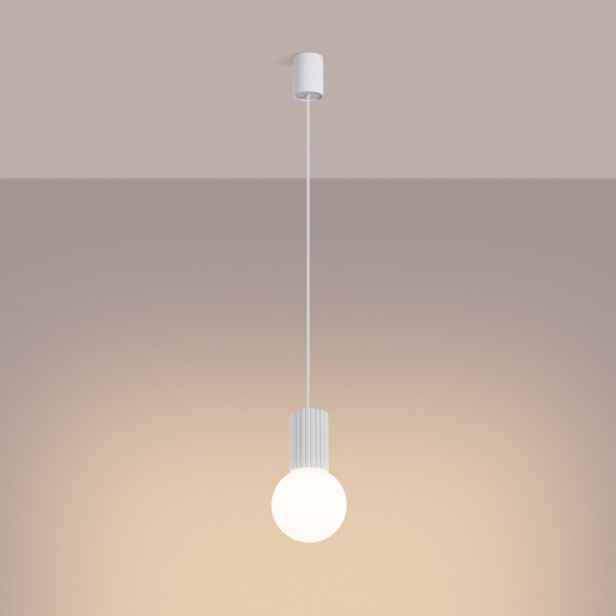 Lámpara colgante HALO 1xG9/8W/230V diá. 12 cm blanco