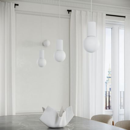 Lámpara colgante HALO 1xG9/8W/230V diá. 12 cm blanco