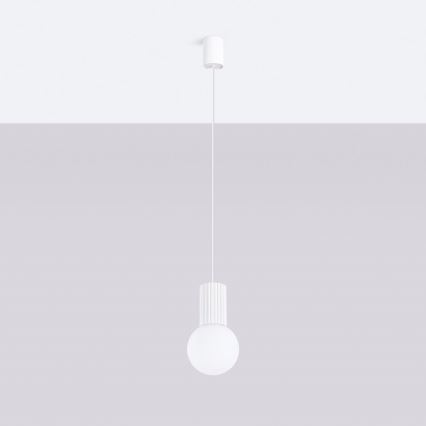 Lámpara colgante HALO 1xG9/8W/230V diá. 12 cm blanco