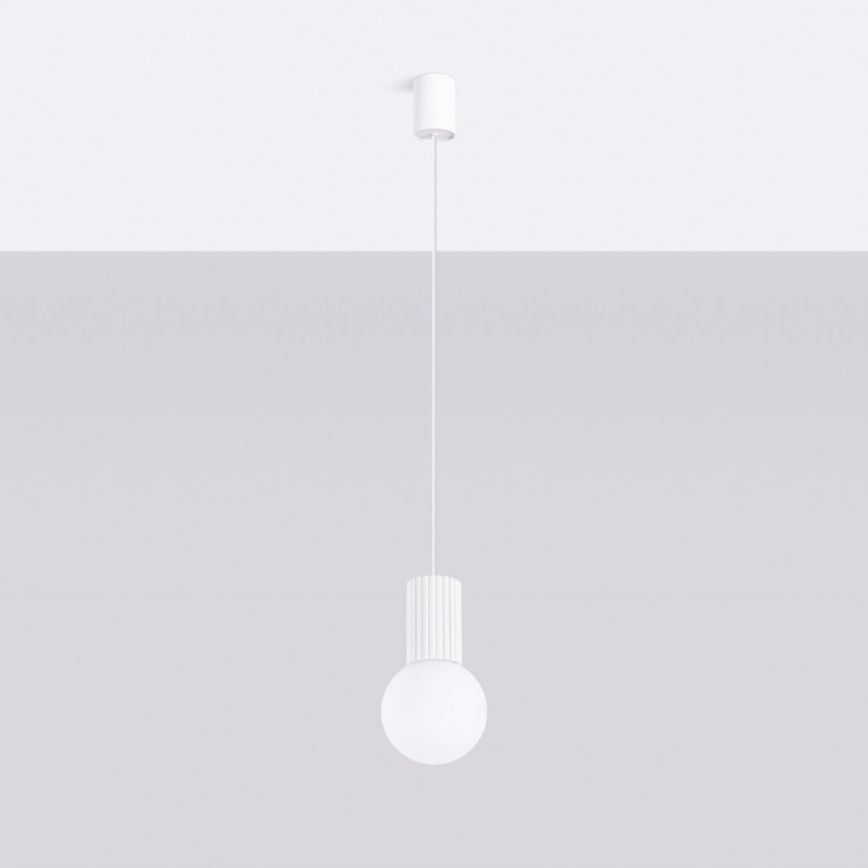 Lámpara colgante HALO 1xG9/8W/230V diá. 12 cm blanco