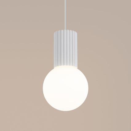 Lámpara colgante HALO 1xG9/8W/230V diá. 12 cm blanco