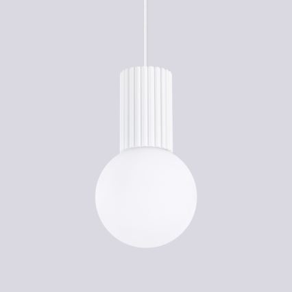 Lámpara colgante HALO 1xG9/8W/230V diá. 12 cm blanco