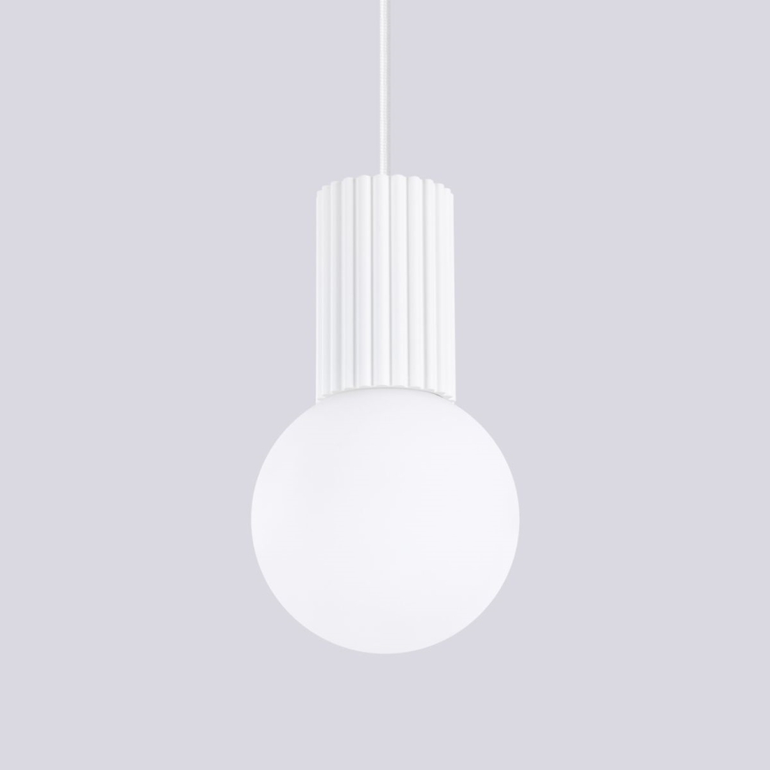 Lámpara colgante HALO 1xG9/8W/230V diá. 12 cm blanco