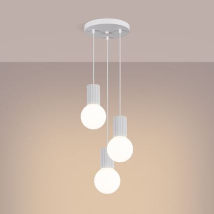 Lámpara colgante HALO 3xG9/8W/230V diá. 25 cm blanco