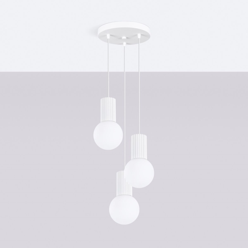 Lámpara colgante HALO 3xG9/8W/230V diá. 25 cm blanco