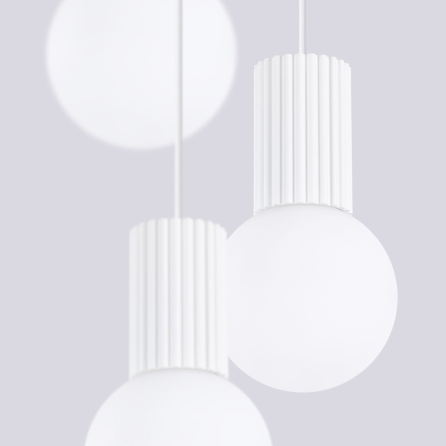 Lámpara colgante HALO 3xG9/8W/230V diá. 25 cm blanco