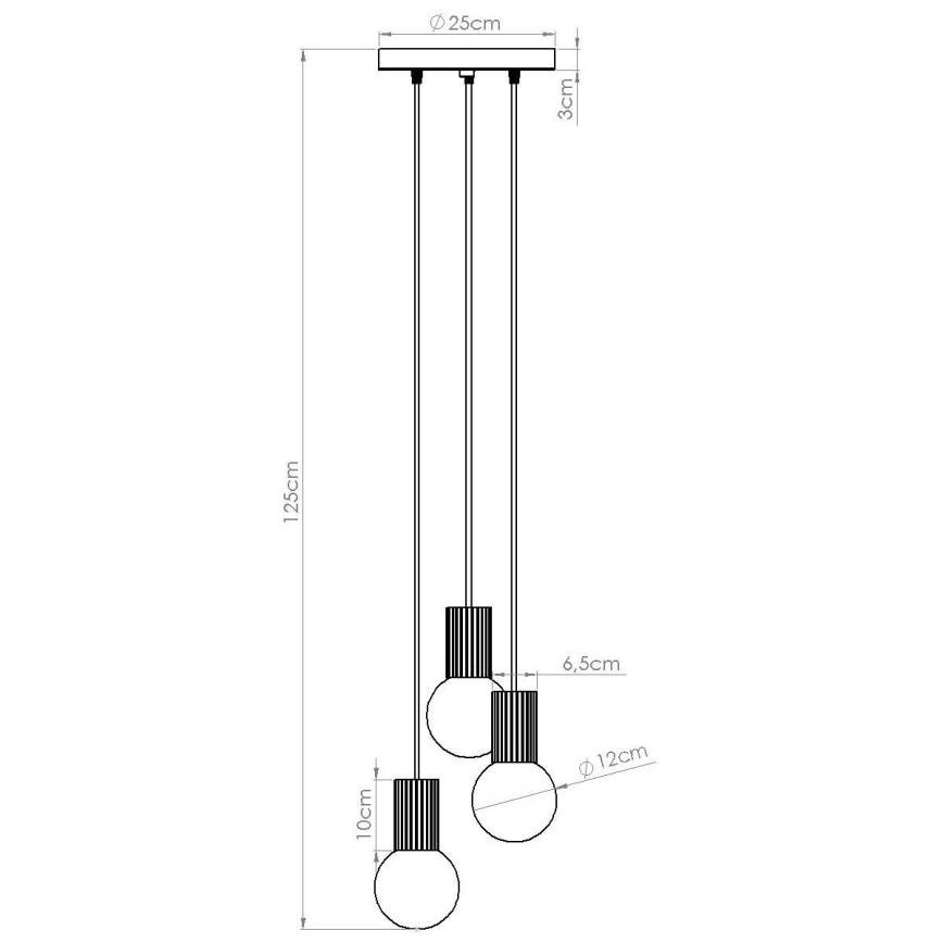 Lámpara colgante HALO 3xG9/8W/230V diá. 25 cm blanco