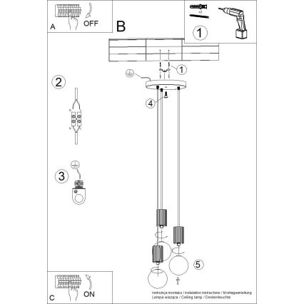 Lámpara colgante HALO 3xG9/8W/230V diá. 25 cm blanco