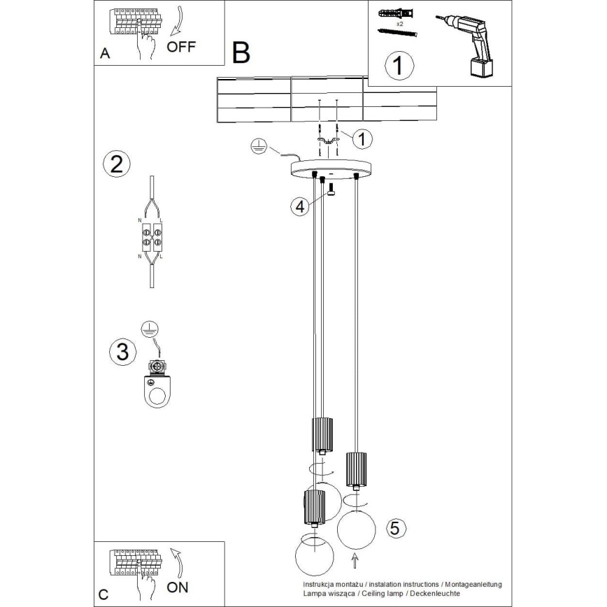 Lámpara colgante HALO 3xG9/8W/230V diá. 25 cm blanco