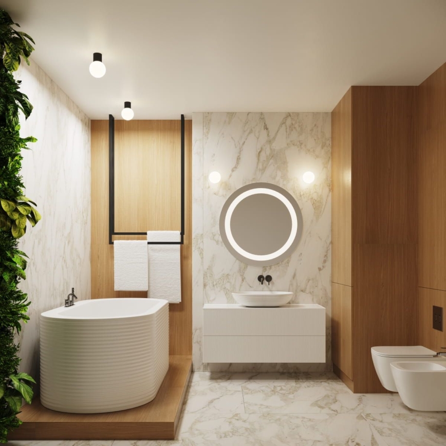 Plafón de baño HALO 1xG9/8W/230V diá. 12 cm IP44 negro