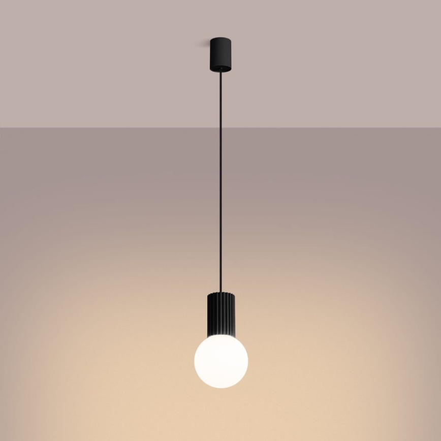 Lámpara colgante HALO 1xG9/8W/230V diá. 12 cm negro