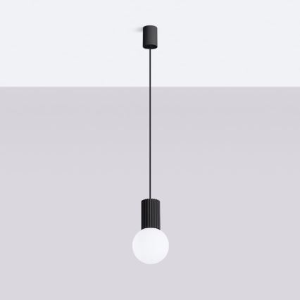 Lámpara colgante HALO 1xG9/8W/230V diá. 12 cm negro