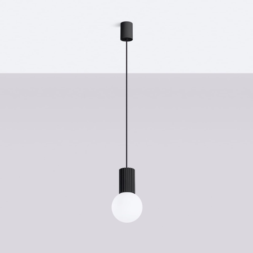 Lámpara colgante HALO 1xG9/8W/230V diá. 12 cm negro