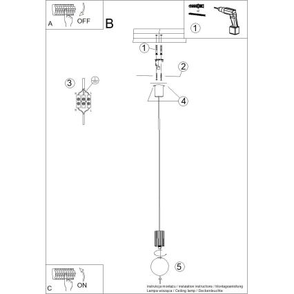 Lámpara colgante HALO 1xG9/8W/230V diá. 12 cm negro