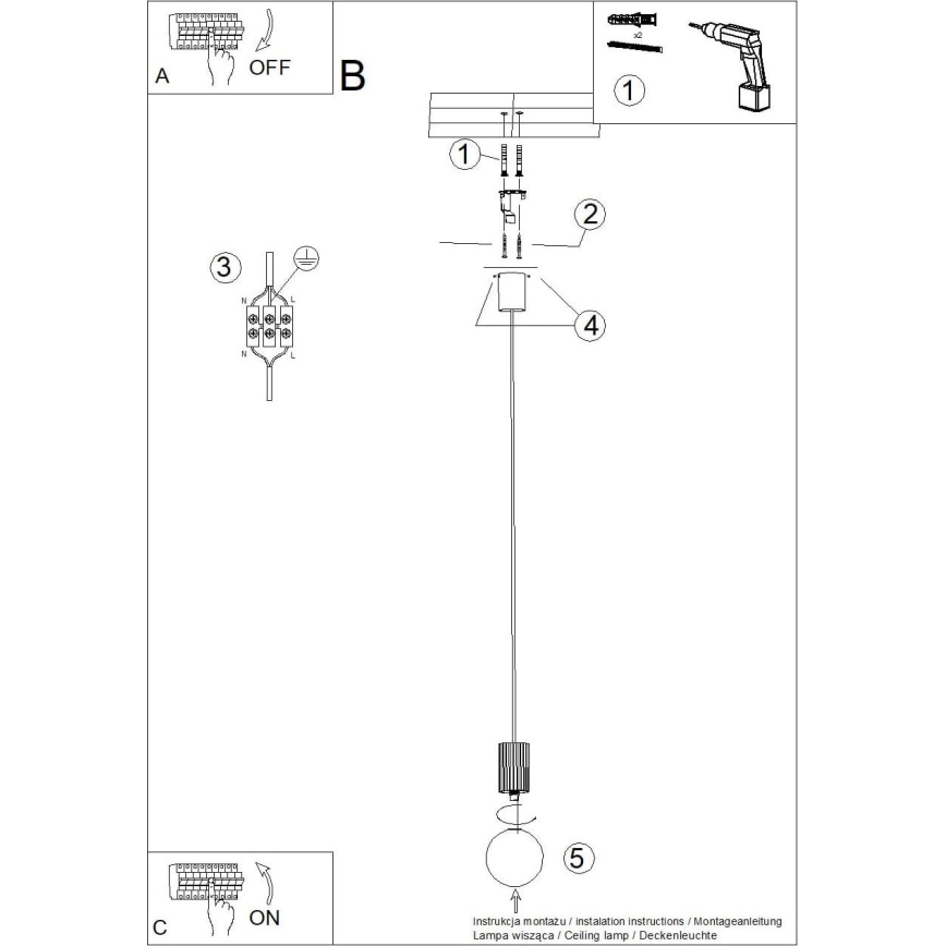 Lámpara colgante HALO 1xG9/8W/230V diá. 12 cm negro