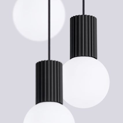 Lámpara colgante HALO 3xG9/8W/230V diá. 25 cm negro