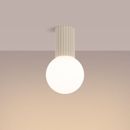 Plafón de baño HALO 1xG9/8W/230V diá. 12 cm IP44 color crema