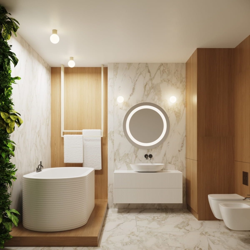 Plafón de baño HALO 1xG9/8W/230V diá. 12 cm IP44 color crema