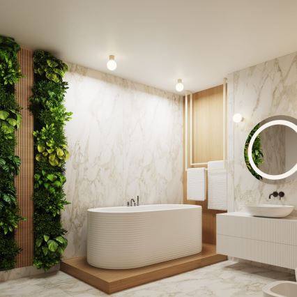 Plafón de baño HALO 1xG9/8W/230V diá. 12 cm IP44 color crema