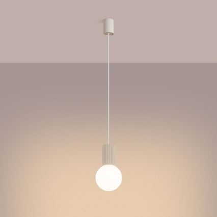 Lámpara colgante HALO 1xG9/8W/230V diá. 12 cm color crema