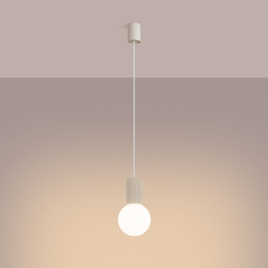 Lámpara colgante HALO 1xG9/8W/230V diá. 12 cm color crema
