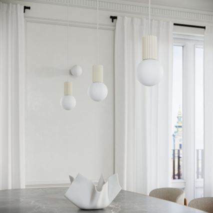 Lámpara colgante HALO 1xG9/8W/230V diá. 12 cm color crema