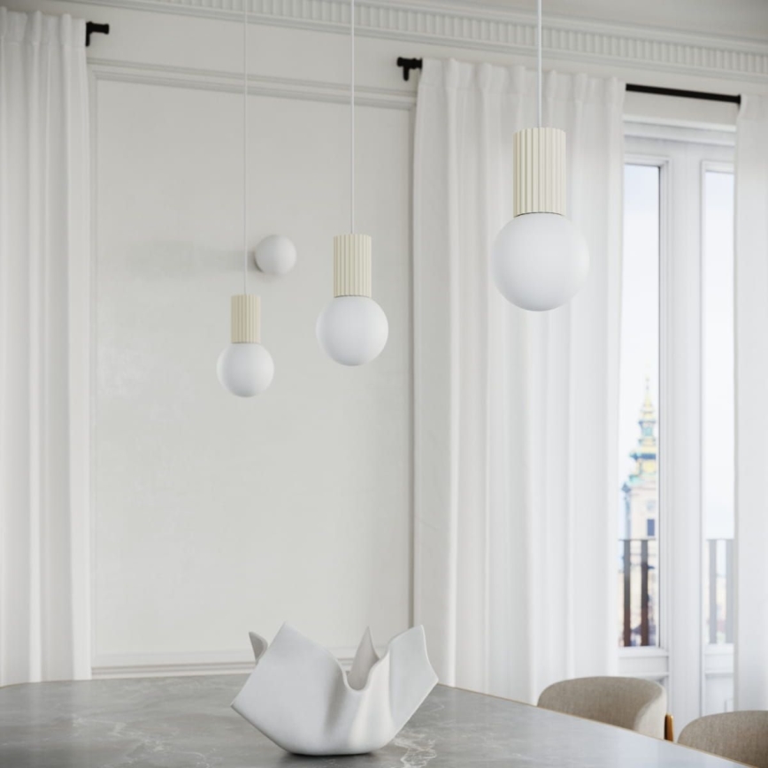 Lámpara colgante HALO 1xG9/8W/230V diá. 12 cm color crema