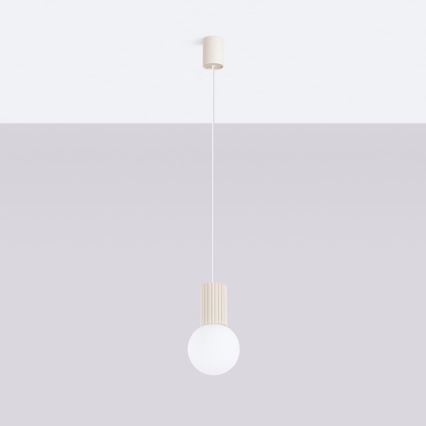 Lámpara colgante HALO 1xG9/8W/230V diá. 12 cm color crema