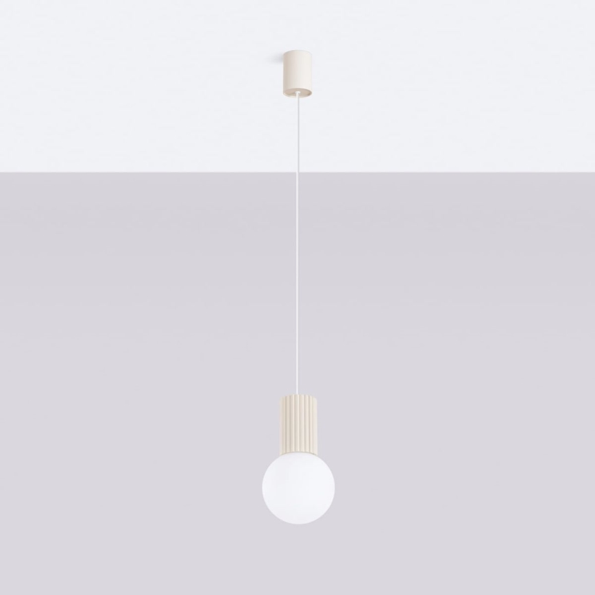 Lámpara colgante HALO 1xG9/8W/230V diá. 12 cm color crema