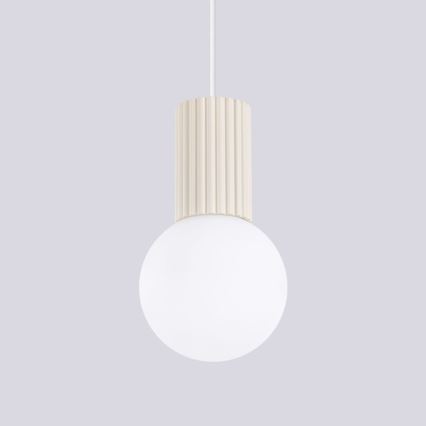 Lámpara colgante HALO 1xG9/8W/230V diá. 12 cm color crema