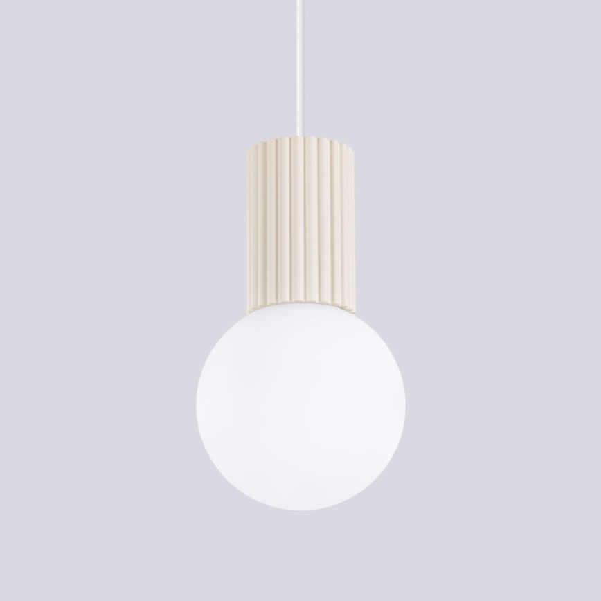 Lámpara colgante HALO 1xG9/8W/230V diá. 12 cm color crema