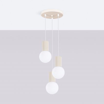 Lámpara colgante HALO 3xG9/8W/230V diá. 25 cm color crema