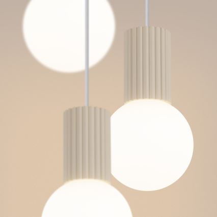 Lámpara colgante HALO 3xG9/8W/230V diá. 25 cm color crema
