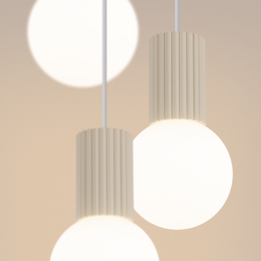 Lámpara colgante HALO 3xG9/8W/230V diá. 25 cm color crema