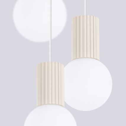Lámpara colgante HALO 3xG9/8W/230V diá. 25 cm color crema