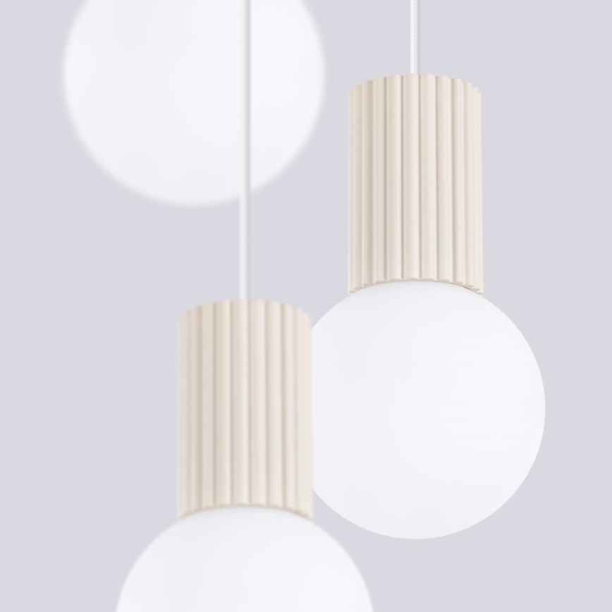 Lámpara colgante HALO 3xG9/8W/230V diá. 25 cm color crema