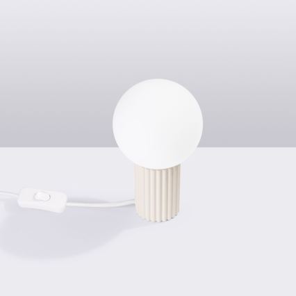 Lámpara de mesa HALO 1xG9/8W/230V diá. 12 cm color crema