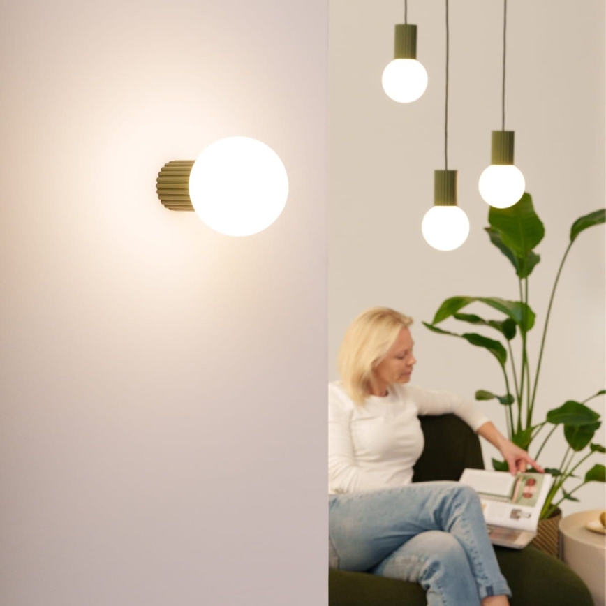 Aplique de baño HALO 1xG9/8W/230V diá. 12 cm IP44 verde