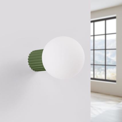 Aplique de baño HALO 1xG9/8W/230V diá. 12 cm IP44 verde