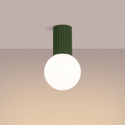 Plafón de baño HALO 1xG9/8W/230V diá. 12 cm IP44 verde