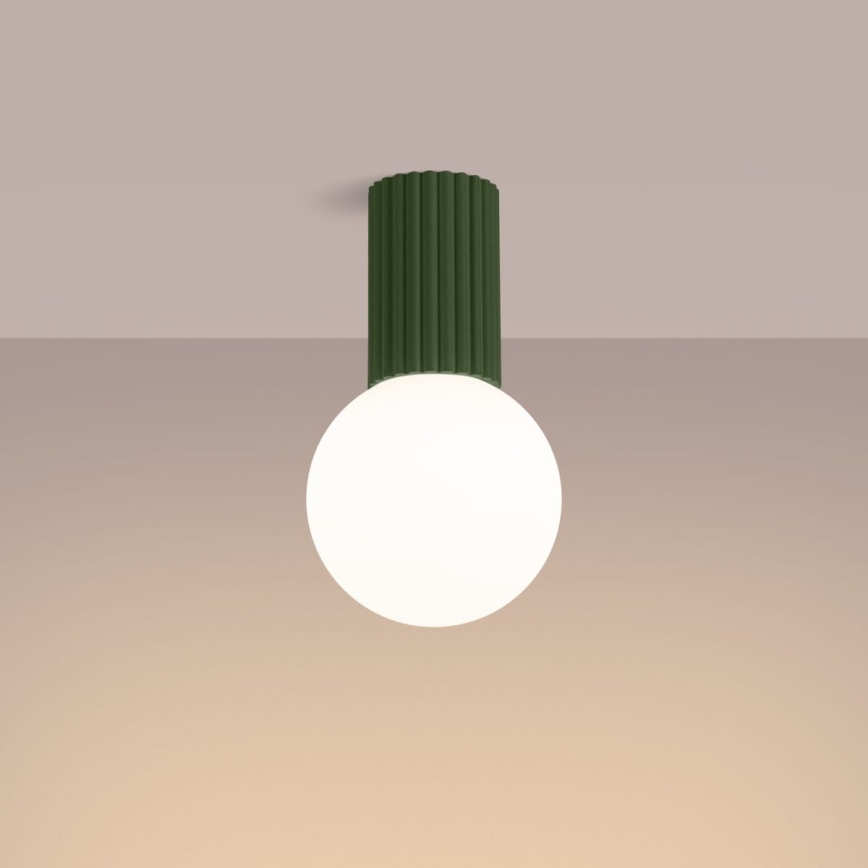 Plafón de baño HALO 1xG9/8W/230V diá. 12 cm IP44 verde