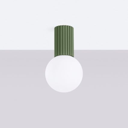 Plafón de baño HALO 1xG9/8W/230V diá. 12 cm IP44 verde