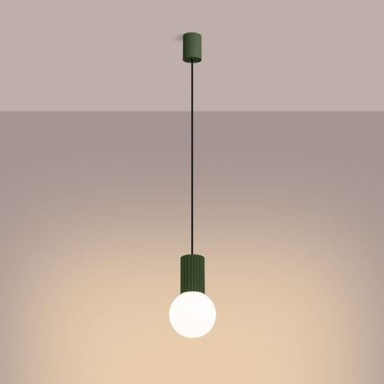 Lámpara colgante HALO 1xG9/8W/230V diá. 12 cm verde