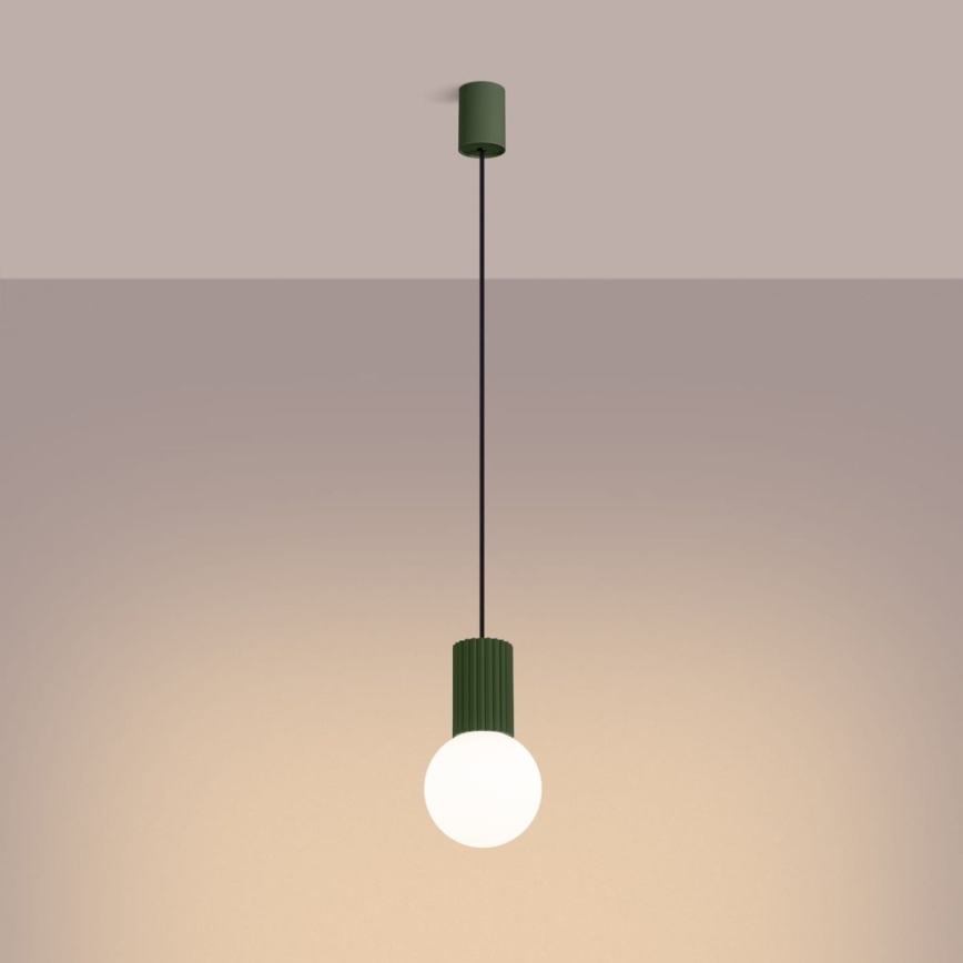 Lámpara colgante HALO 1xG9/8W/230V diá. 12 cm verde